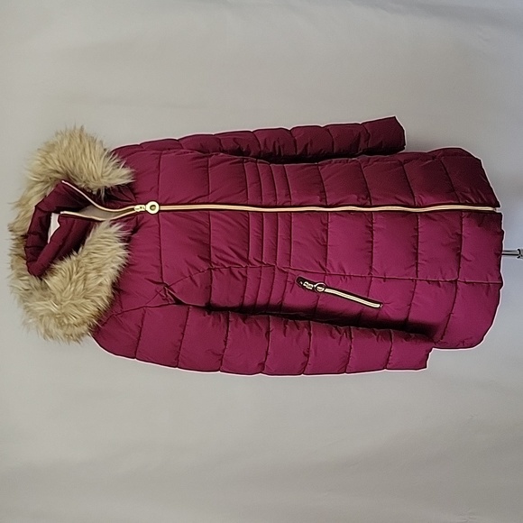 Halitech Hooded Puffer Coat Magenta Size Small - Picture 2 of 15